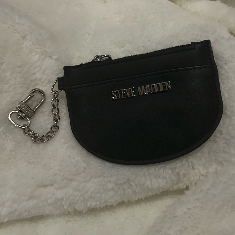 Black Steve Madden Coin Purse/Card holder with Chain